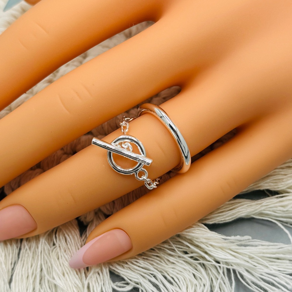 925 Open Minimalist Retro Chain Ring